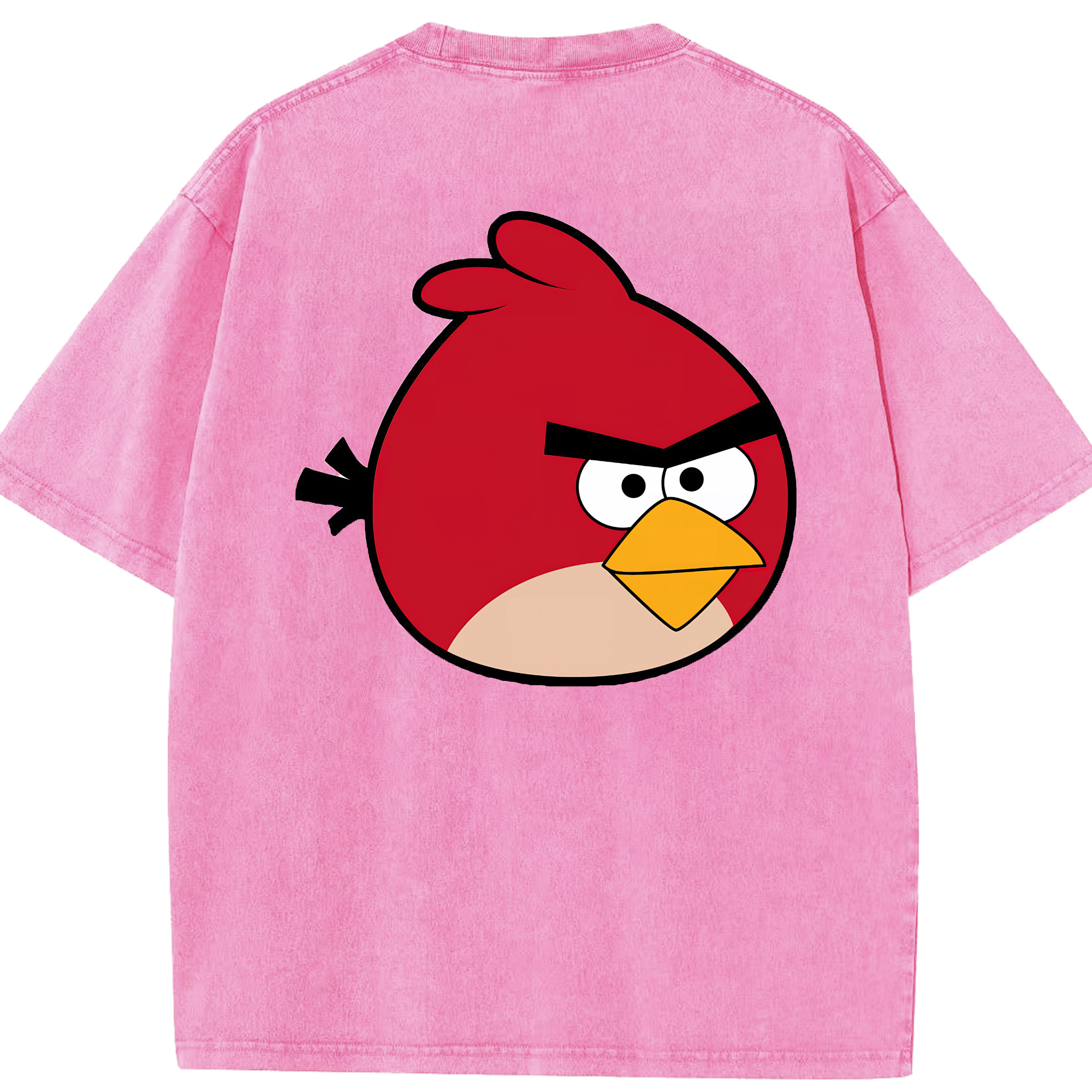 （画像用） Angry Birds アングリーバード 綿100% ヴィンテージ風 半袖Tシャツ（背面プリント）